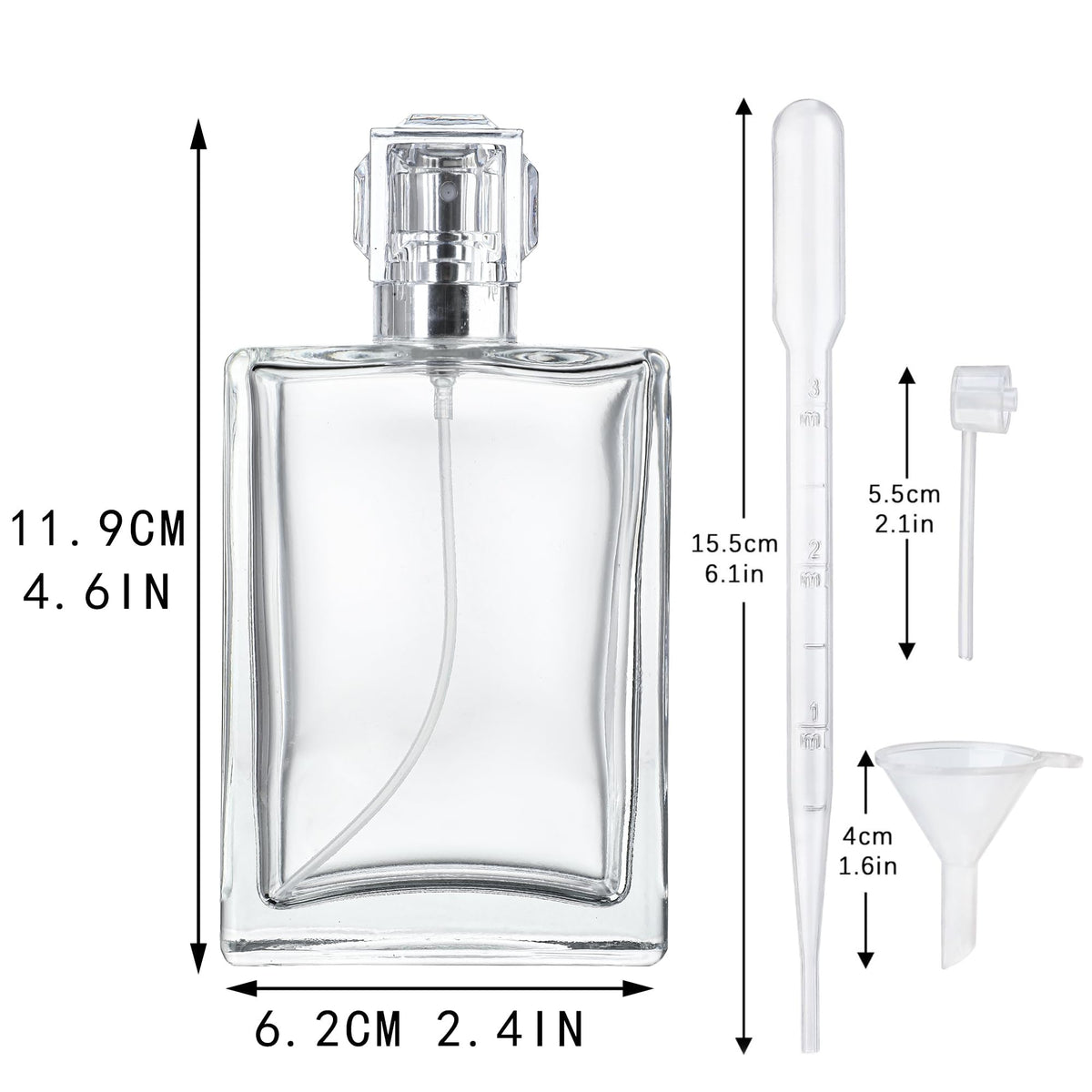 2 Pack 100ml Refillable Glass Spray Bottles Z6603