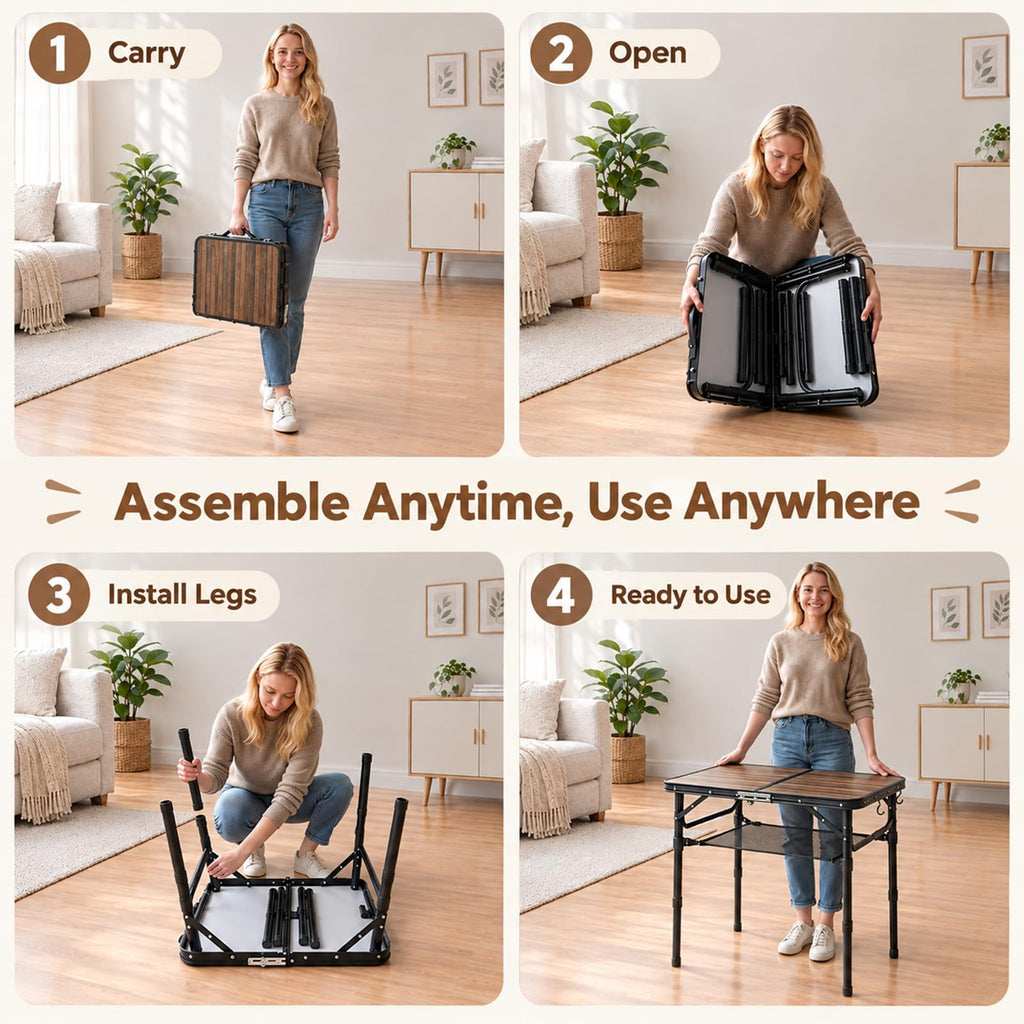 Folding Adjustable Height TV Tray Table R373568