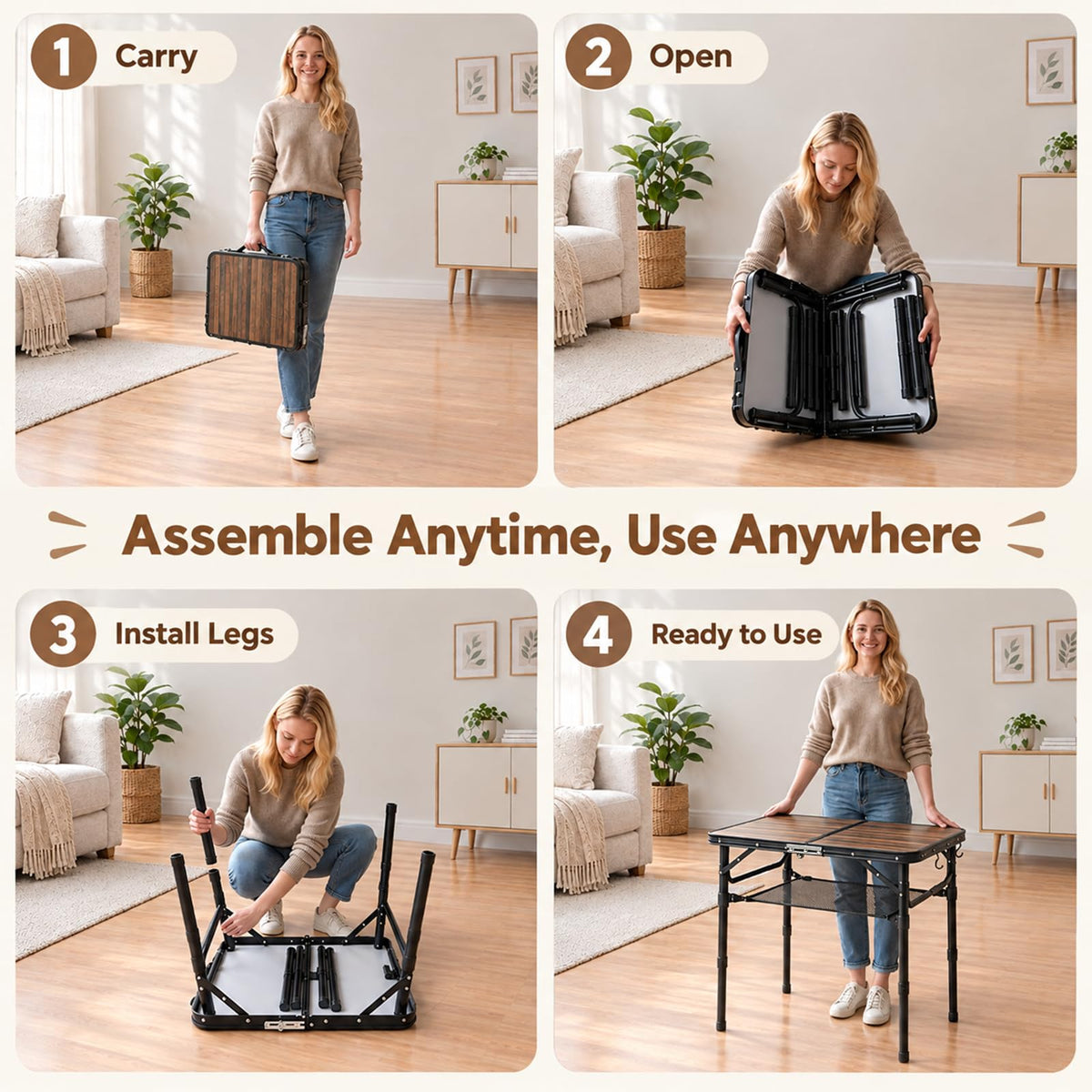Folding Adjustable Height TV Tray Table R373568