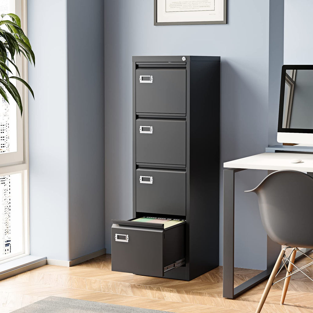 4 Drawer Metal Vertical File Cabinet with Lock H46301