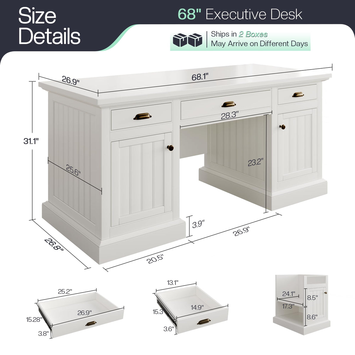 68" Executive Desk T39308
