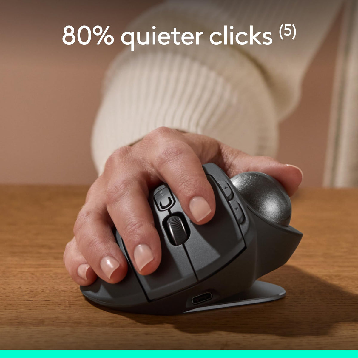Wireless Trackball Mouse USB C Graphite L9903