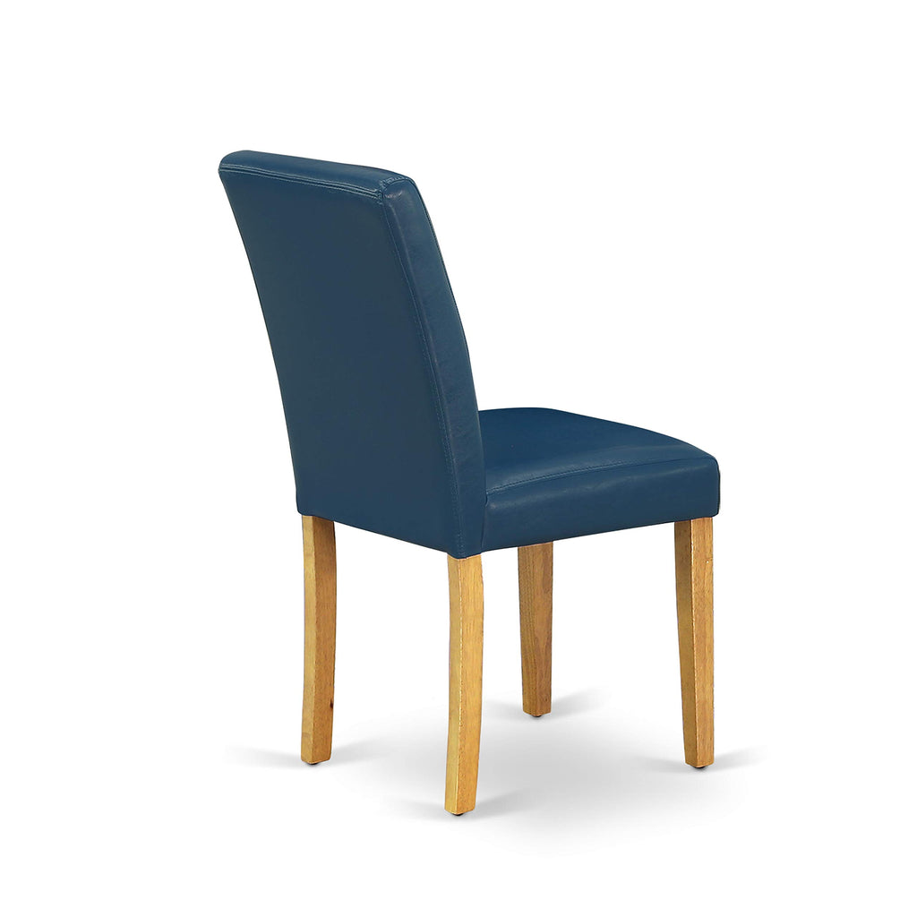 5 Piece Oak Dining Set with Dropleaf Table and 4 Blue Chairs X37311