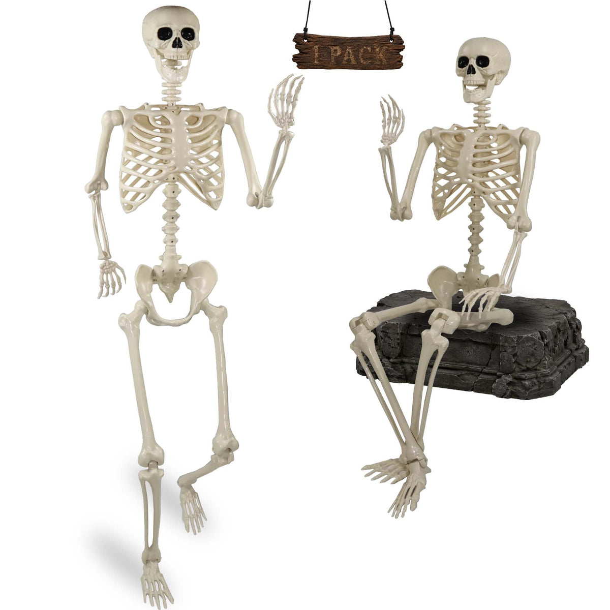 5.4ft Posable Life Size Skeleton with Movable Joints Y895593