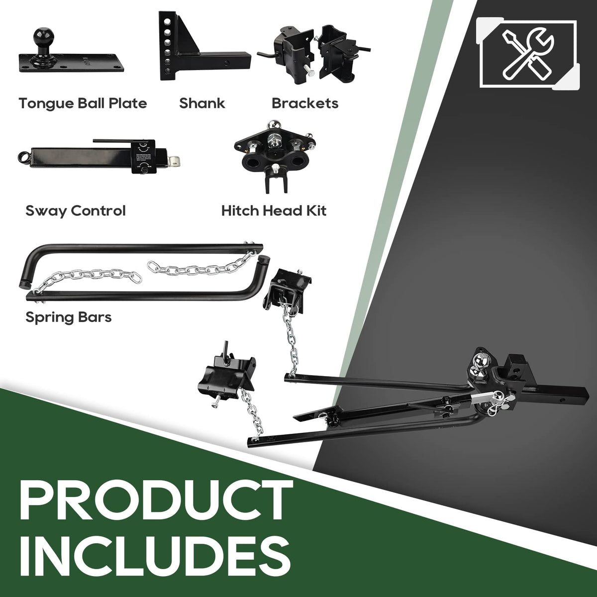 1000lb Weight Distribution Hitch Kit with Sway Control T642849