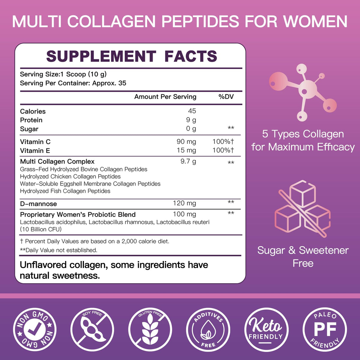 Unflavored Multi Collagen Peptides A40363