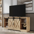 Farmhouse Wood TV Stand with Sliding Barn Door and Storage Cabinet G123510
