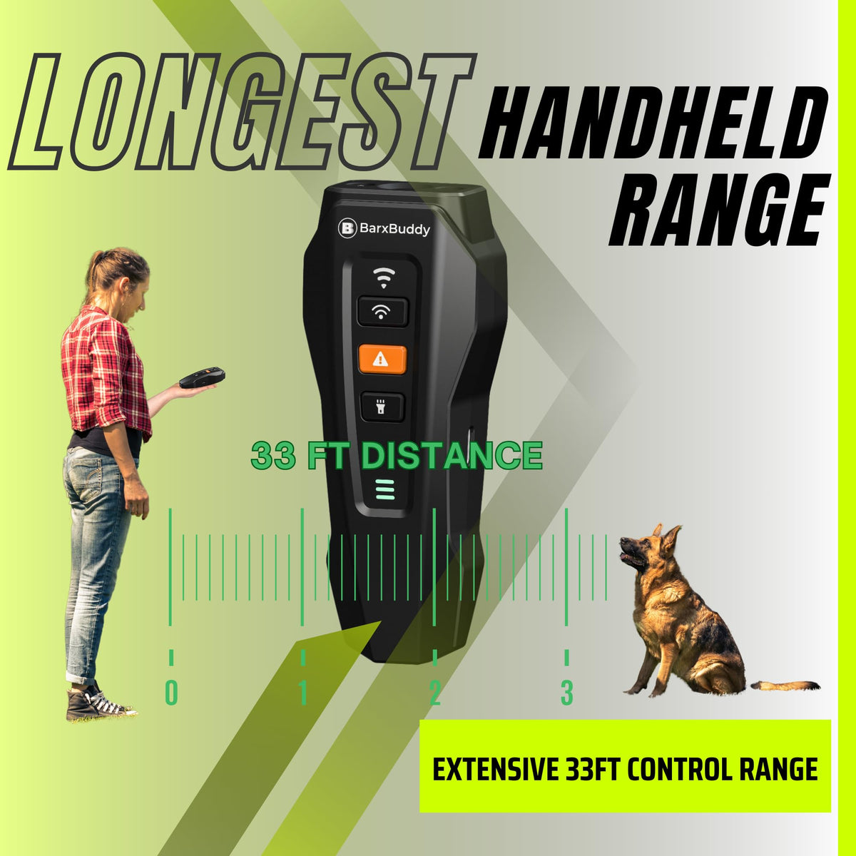 Long Range Ultrasonic Rechargeable Anti Bark Device for Dogs (Black) V539