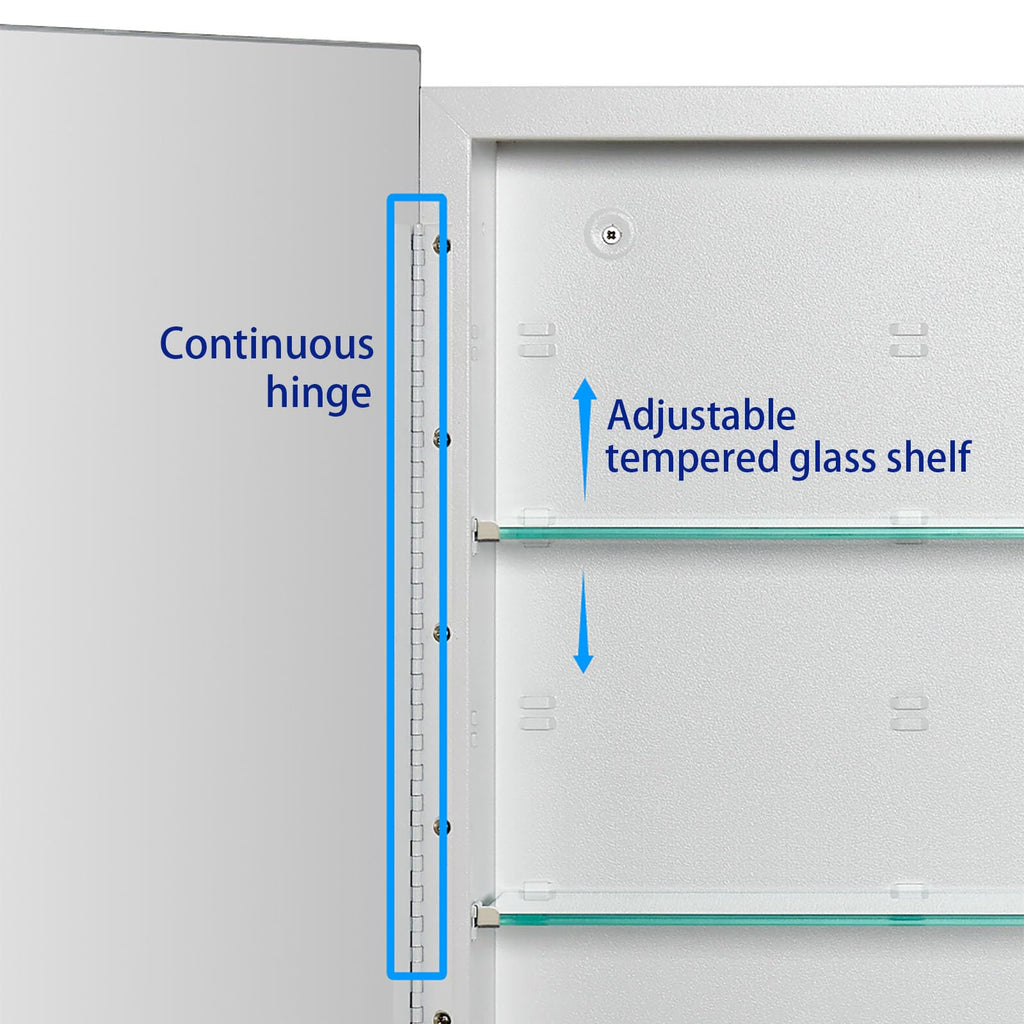 Bathroom Medicine Cabinet with Beveled Edge Mirrored Door 16 x 36 inch O753706