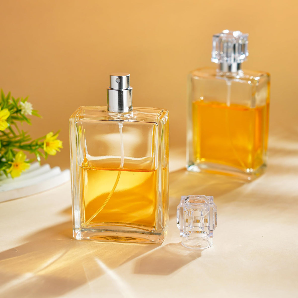 2 Pack 100ml Refillable Glass Spray Bottles Z6603