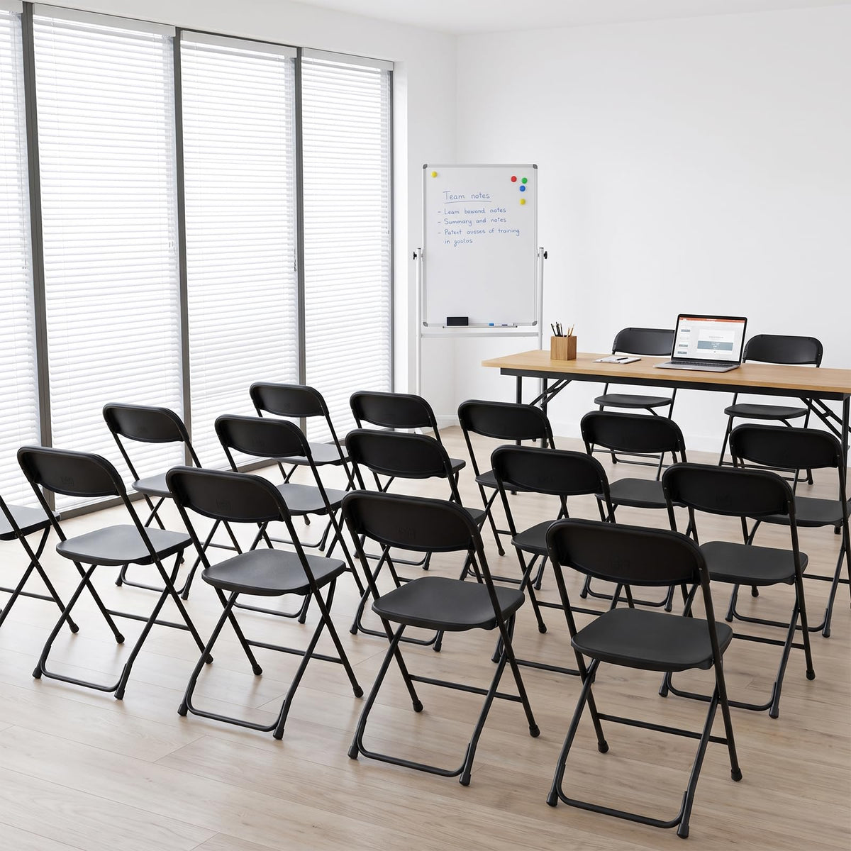 10 Pack Lightweight Stackable Plastic Folding Chairs with Steel Frame Z2945