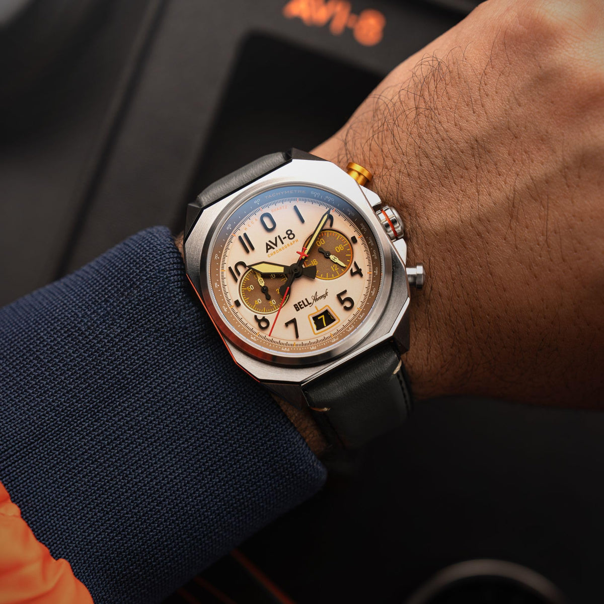 41mm Chronograph Watch with Leather Strap S10839