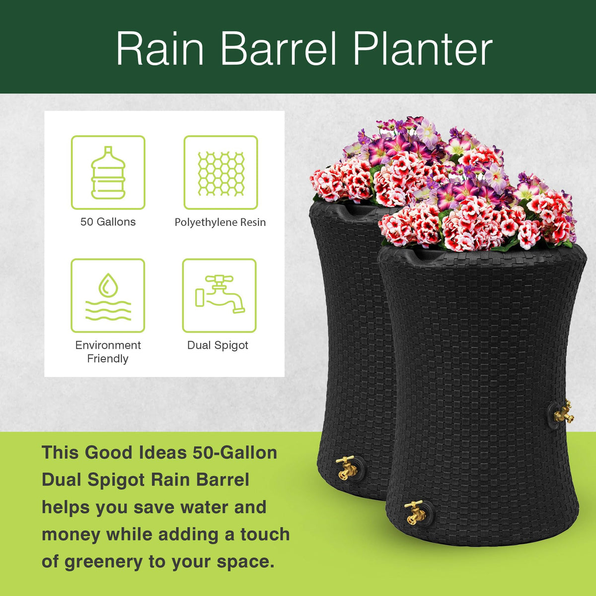 50 Gallon Rain Water Collection Barrel T324