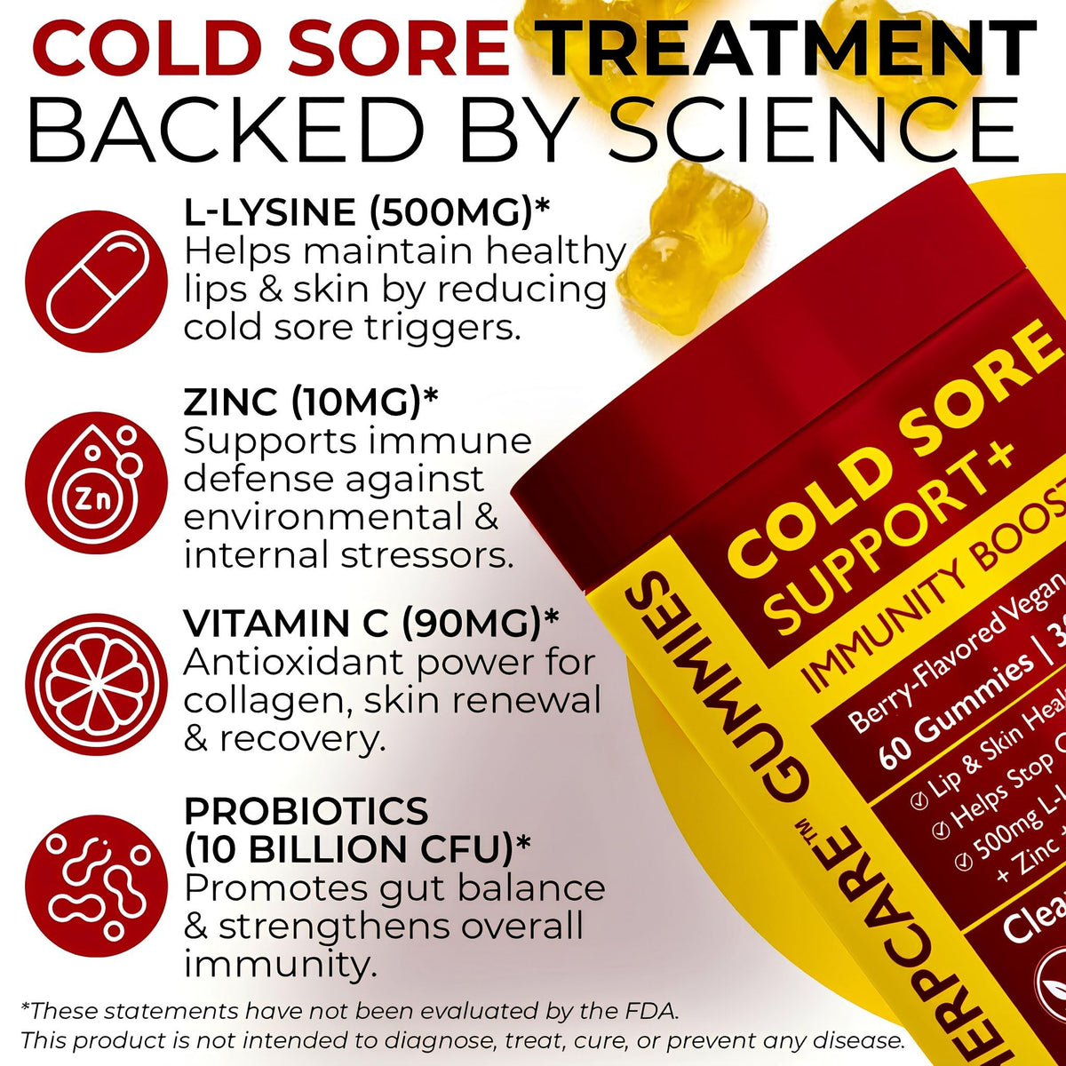 Cold Sore Treatment with L-Lysine, Zinc & Vitamin C U25821