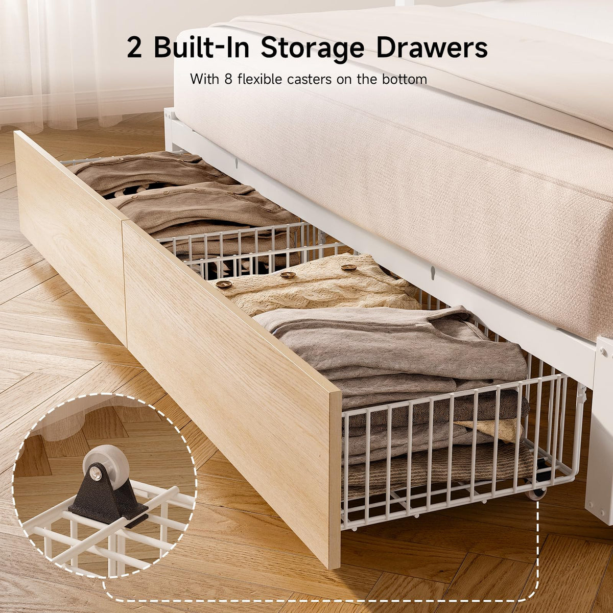 White Twin Daybed with Pop up Trundle V652