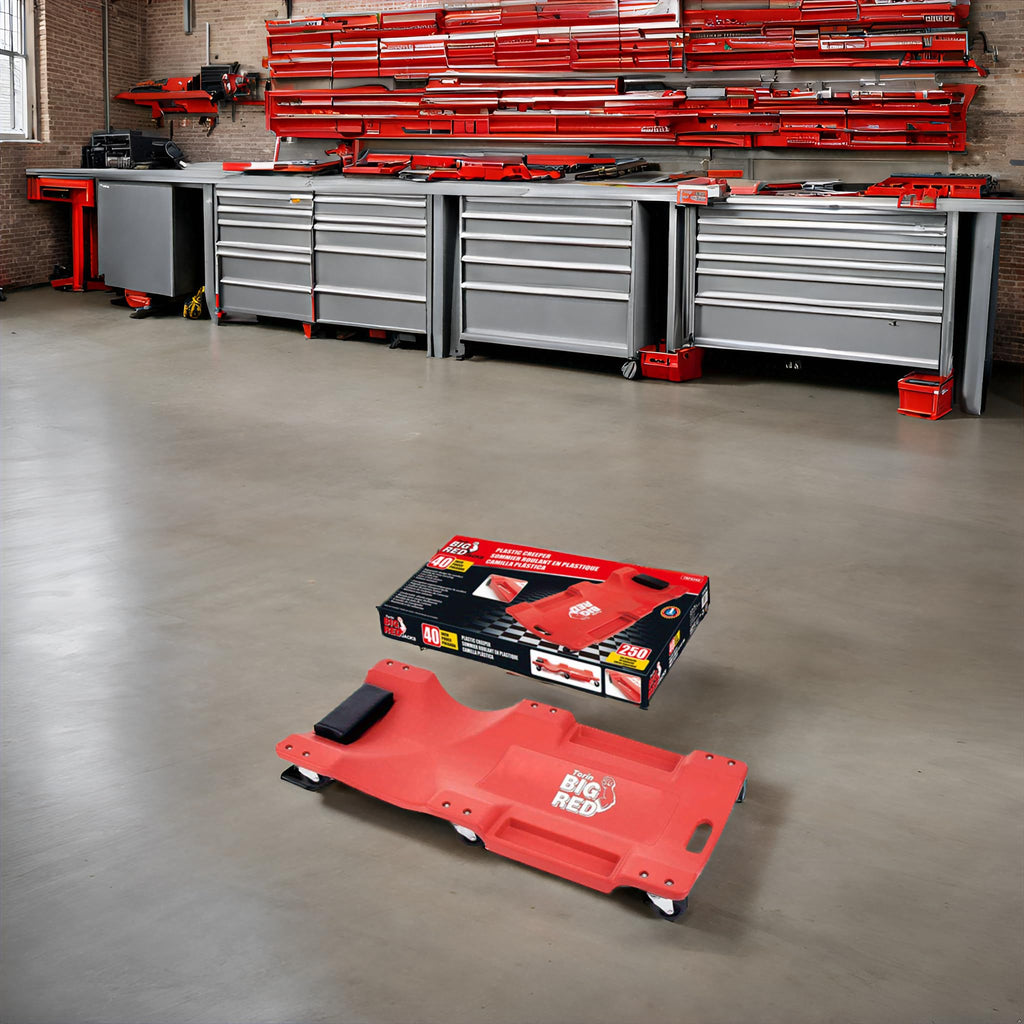 Rolling Garage Creeper with Padded Headrest and 6 Casters Q910