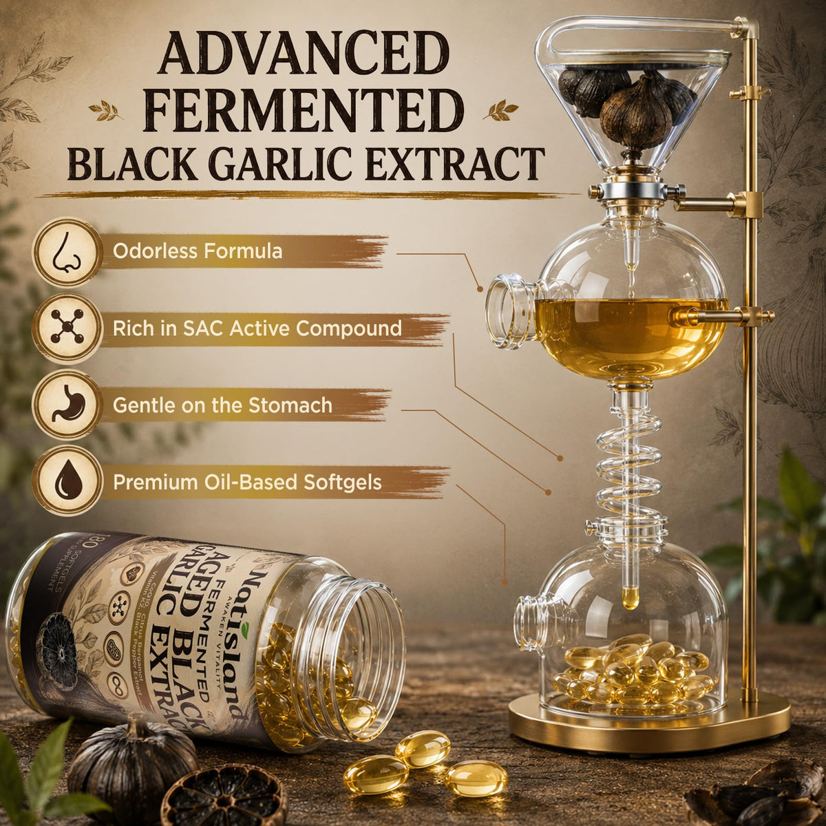 Odorless Black Garlic Extract Softgels X736131