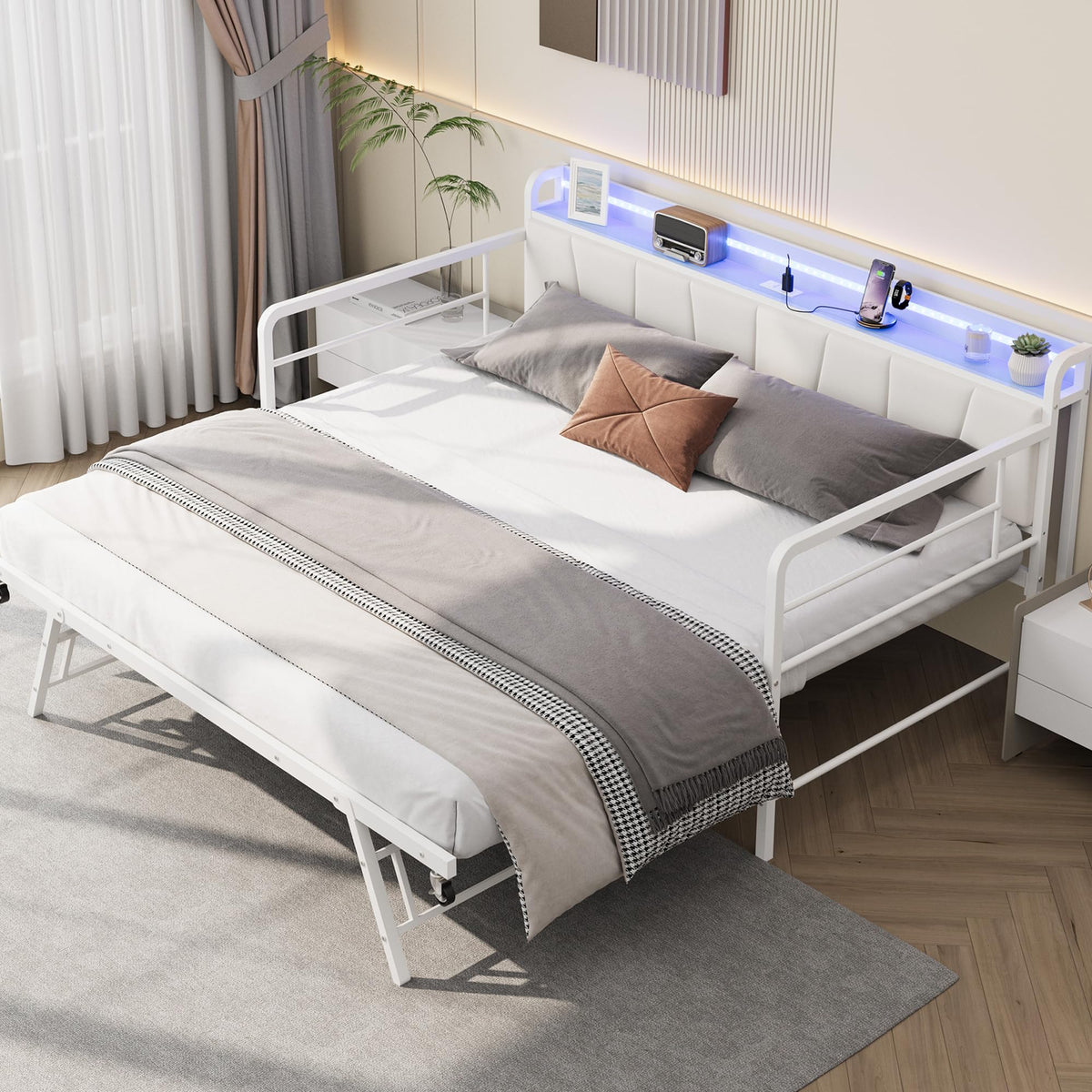 Twin Size Daybed with Trundle Bed P384