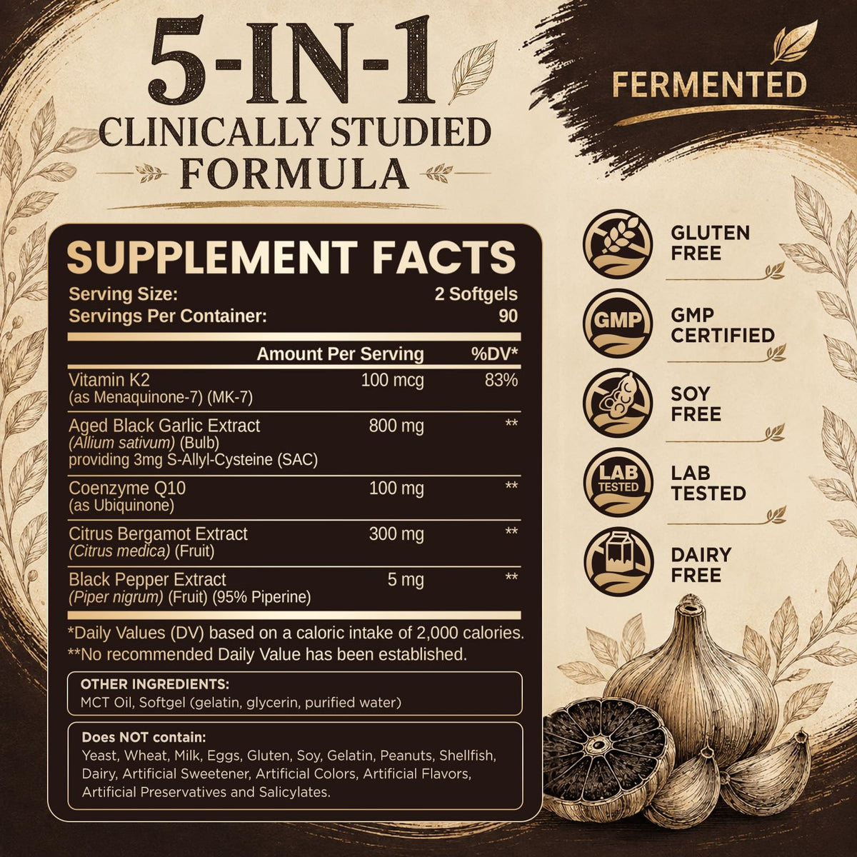 Odorless Black Garlic Extract Softgels X736131
