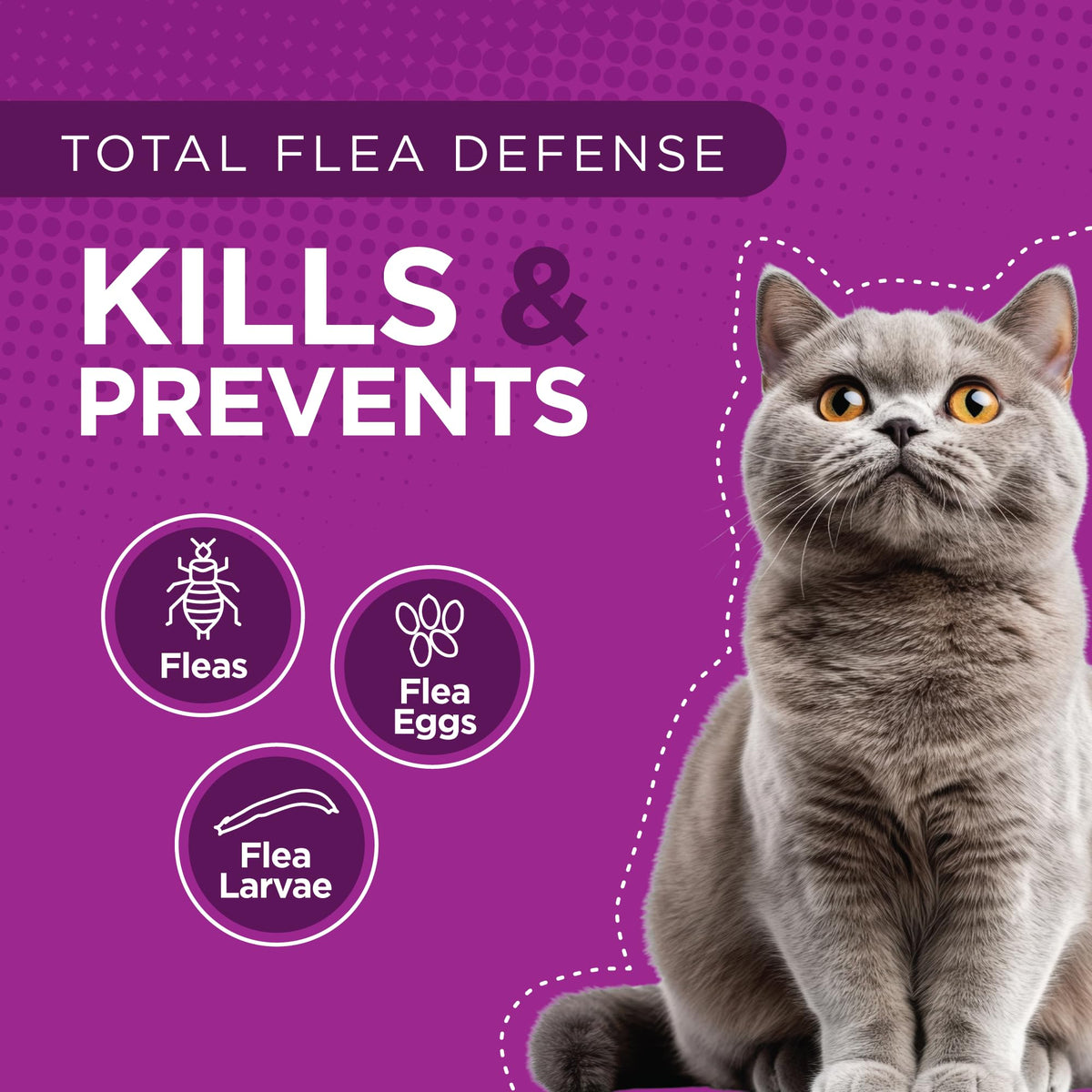 Flea Treatment for Small & Medium Cats 5-9 lbs, 6 Doses U8872