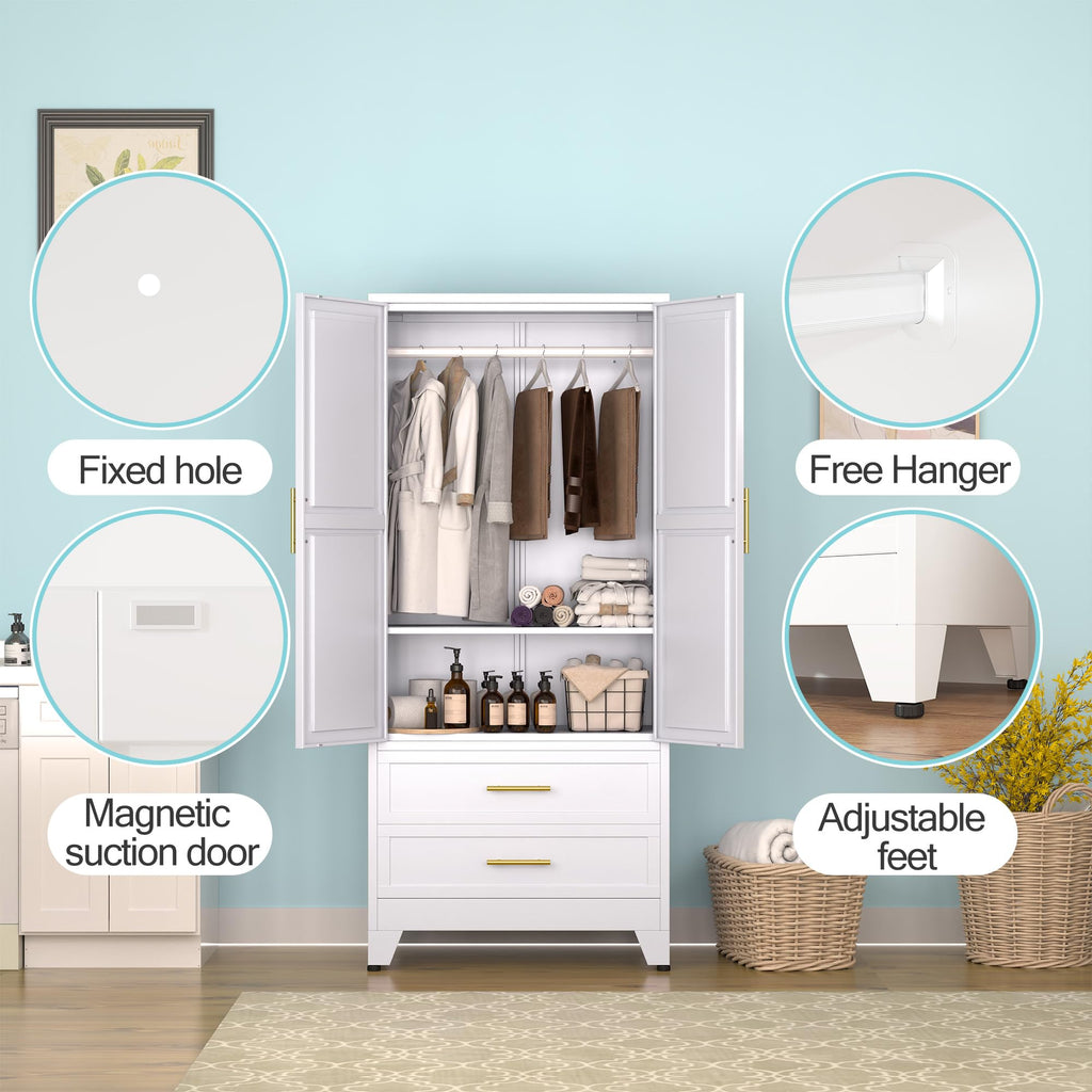 Metal Armoire Wardrobe Closet M304818