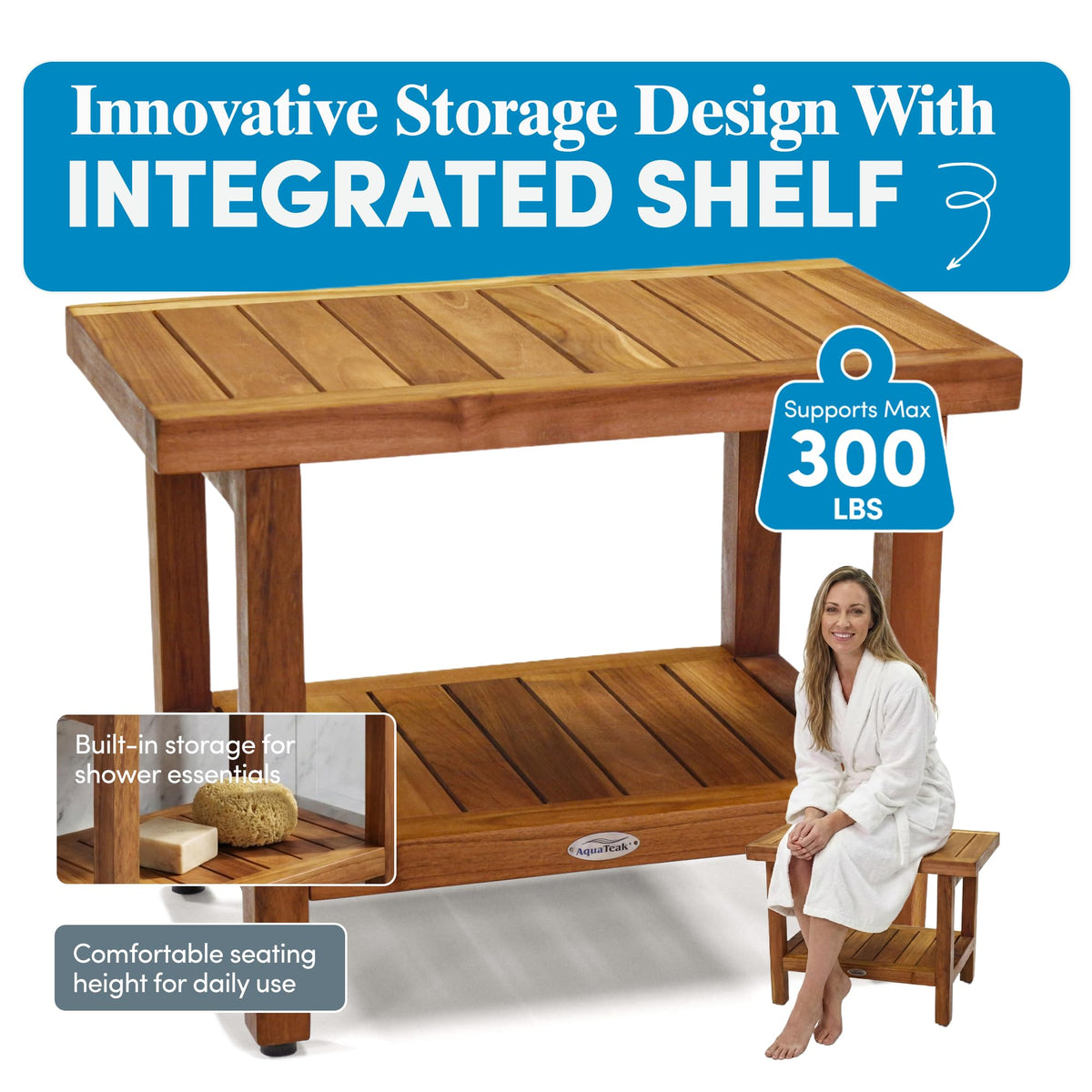 Teak Shower Bench F9203