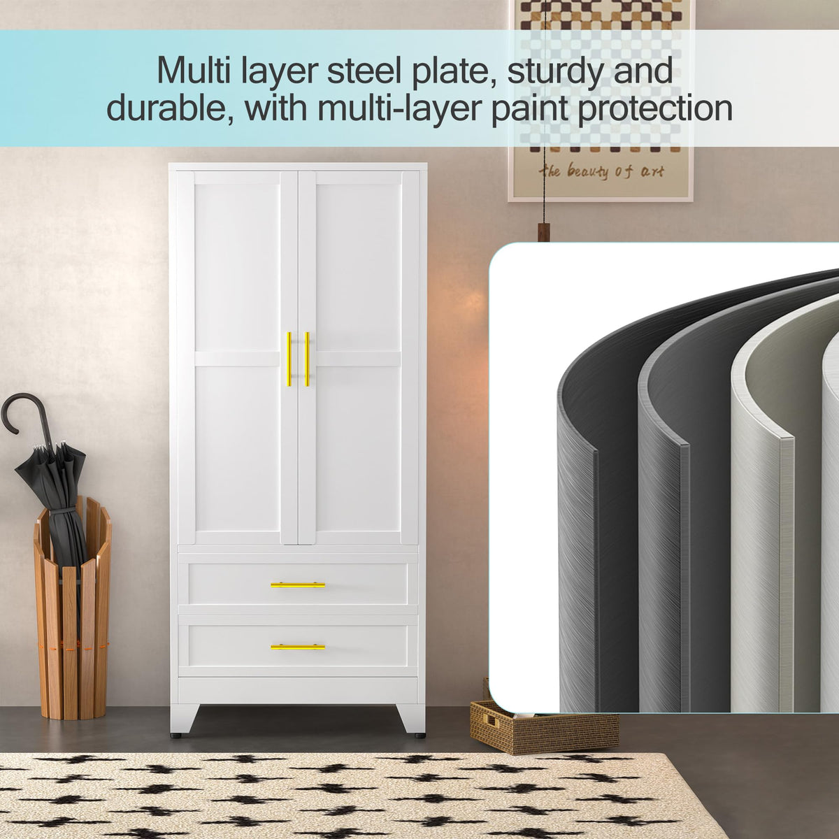 Metal Armoire Wardrobe Closet M304818