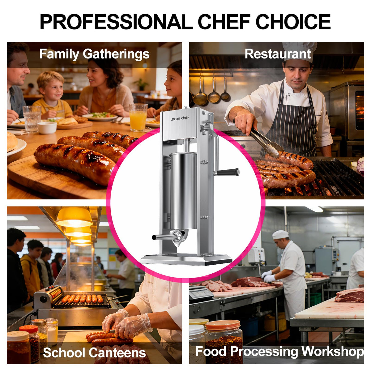 Manual Sausage Stuffer 11lbs/5L Vertical 4 Tubes A84725
