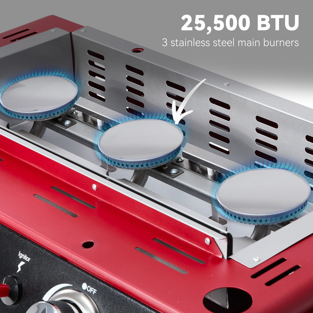 3-Burner Tabletop Propane Gas Griddle with Cover Y17302