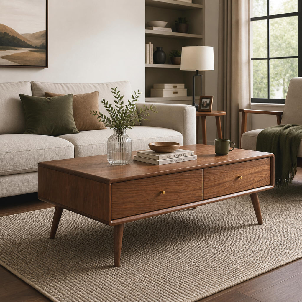 Oak Wood Coffee Table with Storage R149138
