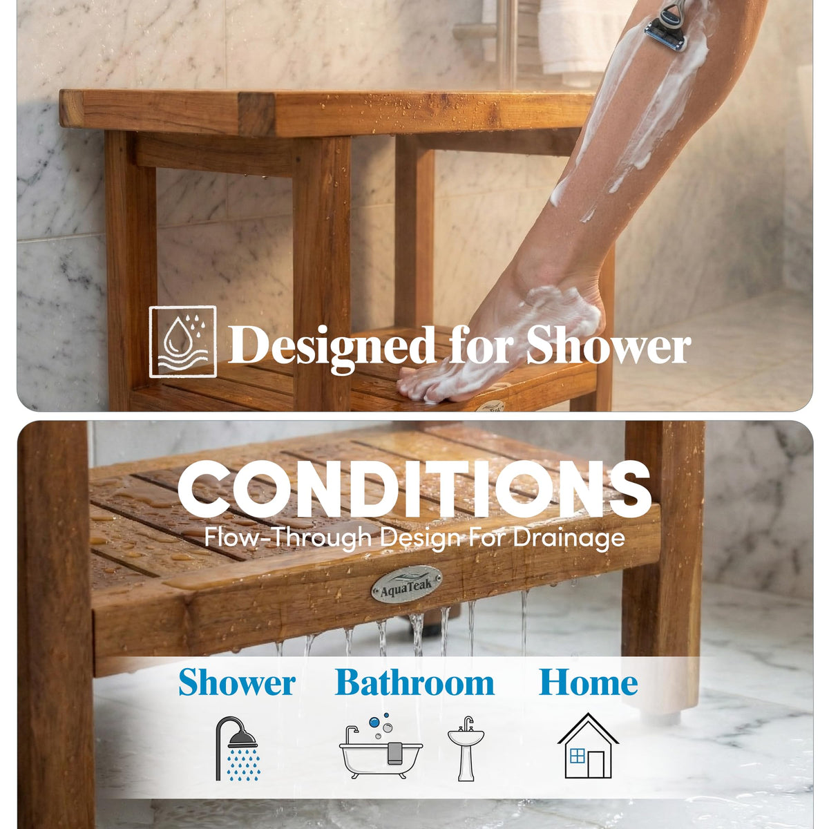 Teak Shower Bench F9203