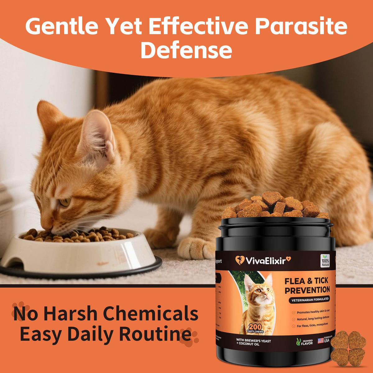 Flea & Tick Treatment for Cats 200 Chews O1975