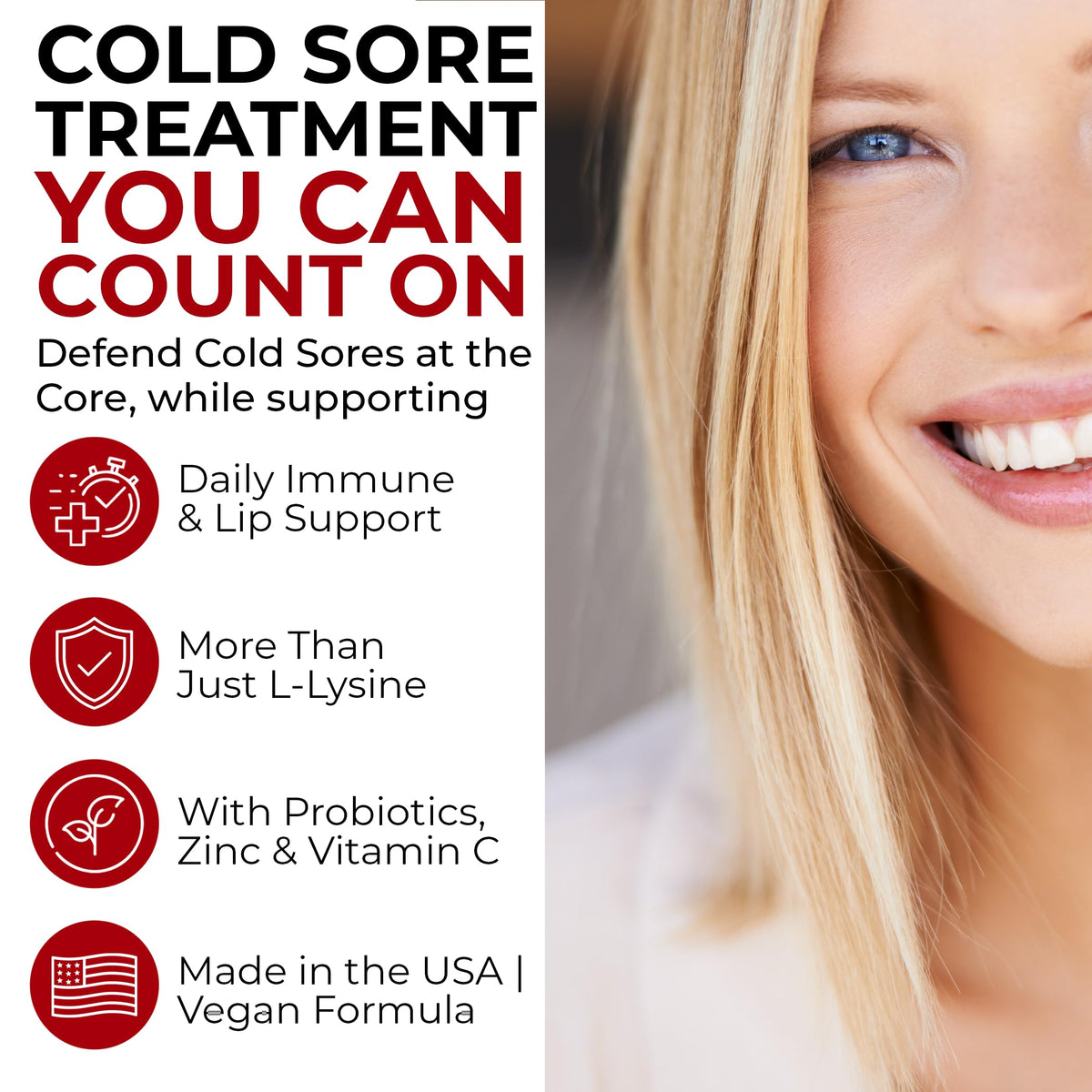 Cold Sore Treatment with L-Lysine, Zinc & Vitamin C U25821