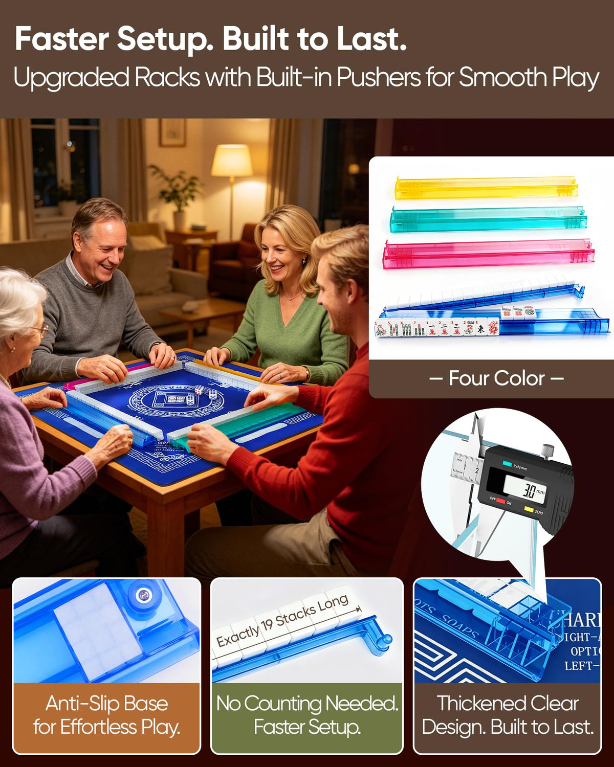 American Mahjong Tile Set with Game Accessories Y414