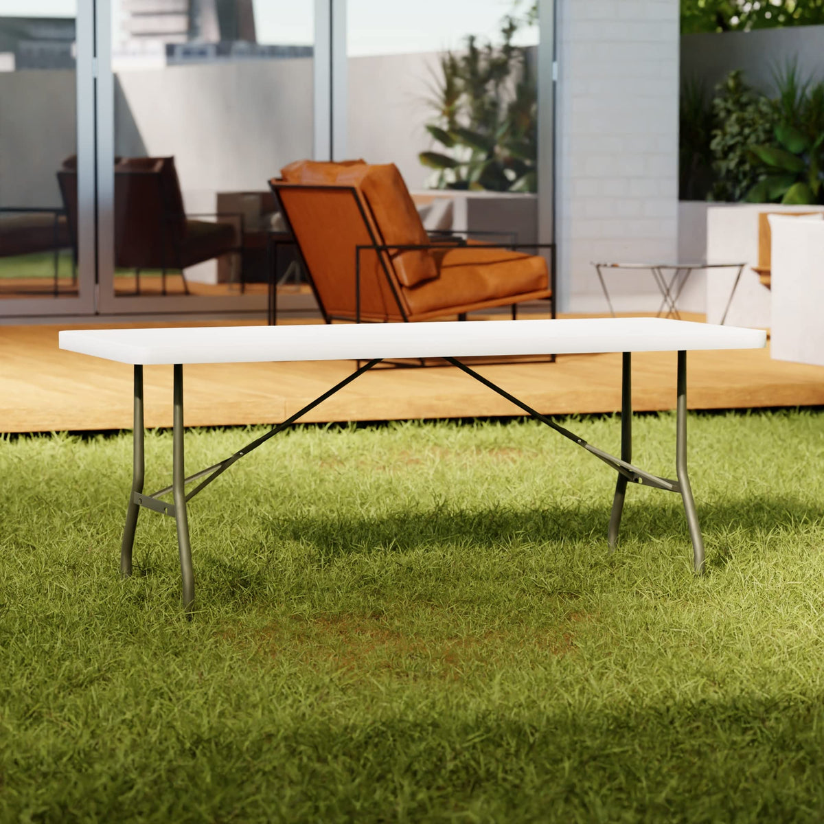 6 ft White Plastic Folding Table 30" x 72" O737720