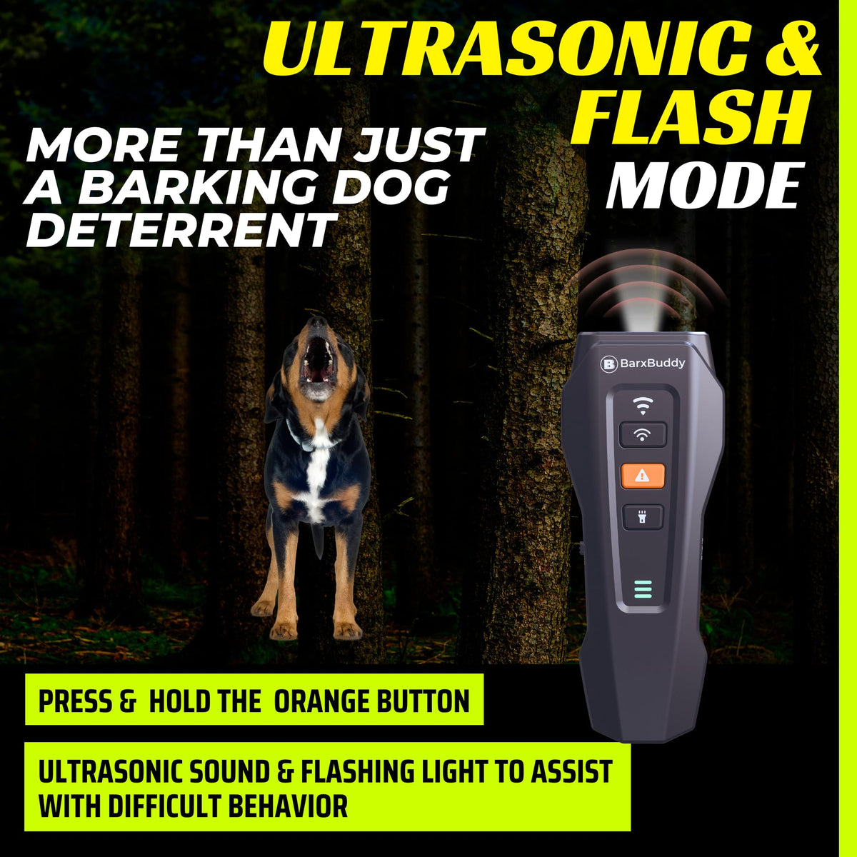 Long Range Ultrasonic Rechargeable Anti Bark Device for Dogs (Black) V539