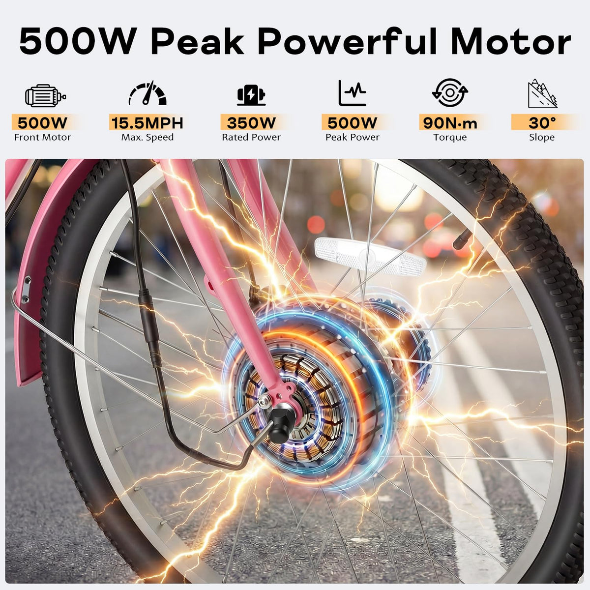 500W 3-Wheel Electric Trike with Removable Battery I19687