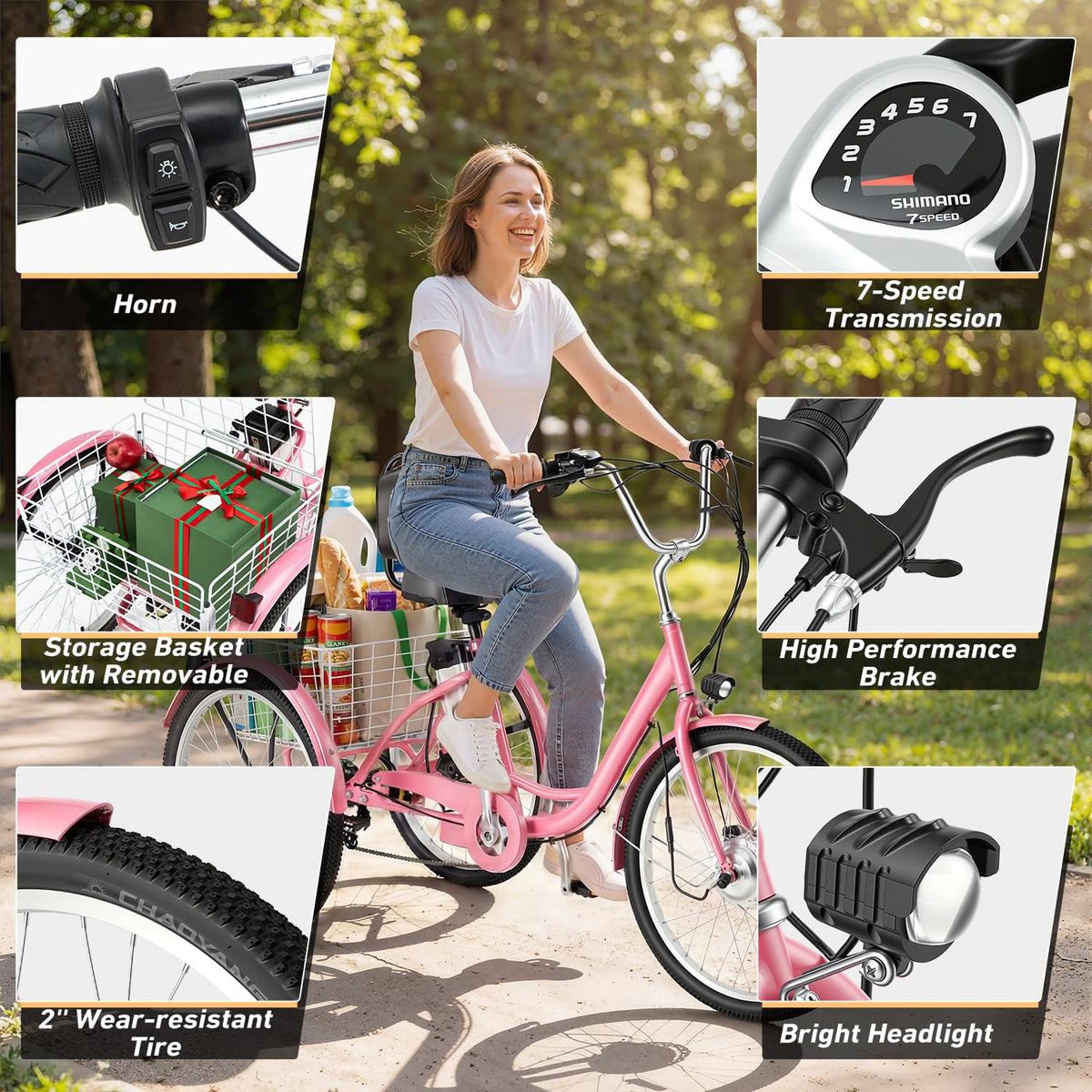 500W 3-Wheel Electric Trike with Removable Battery I19687