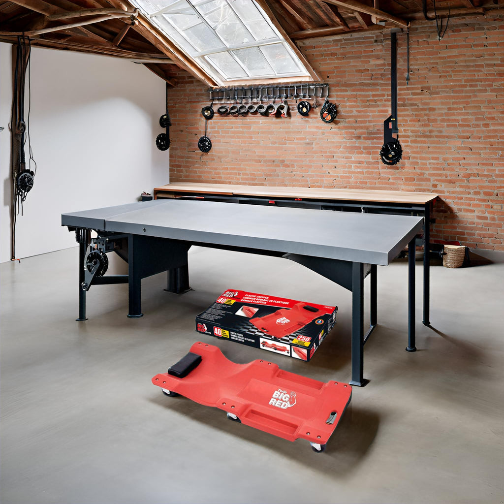 Rolling Garage Creeper with Padded Headrest and 6 Casters Q910