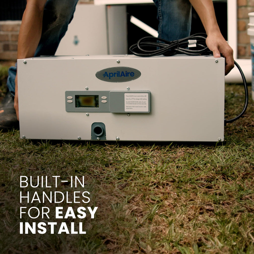 50-Pint Whole-House Dehumidifier with Wi-Fi Thermostat, Drain Hose, Condensate Pump, Bracket, and Hanging Kit L7818