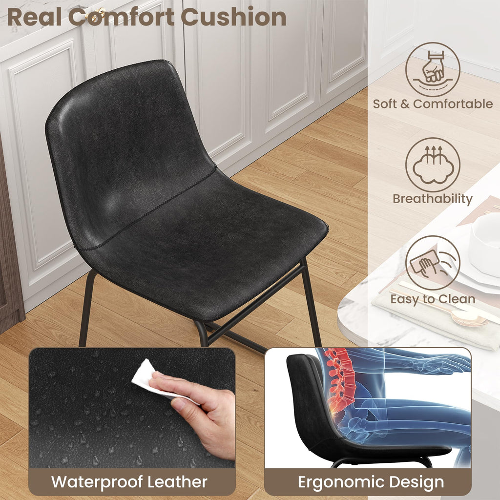Black PU Leather Dining Chairs Set of 6 D145
