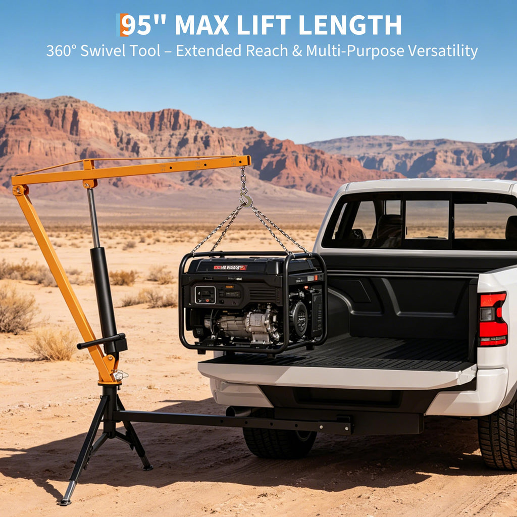 1000 lb Hitch Mount Hydraulic Pickup Truck Crane F4428