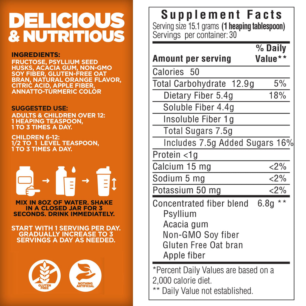 Orange Daily Fiber Formula 1 pound Gluten Free K29107