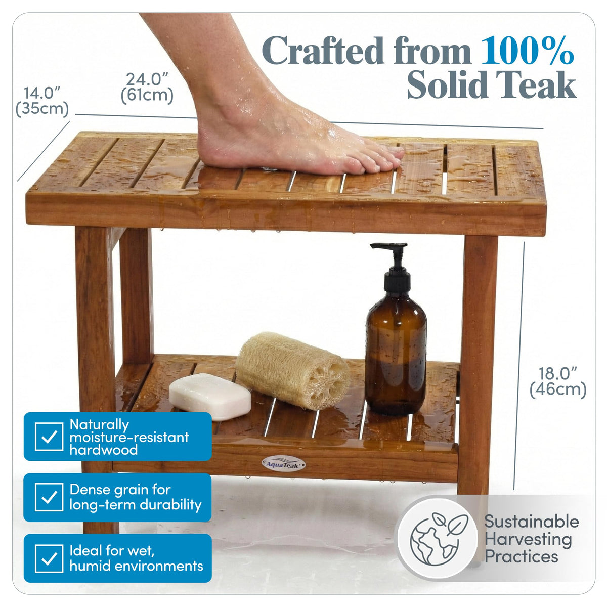 Teak Shower Bench F9203