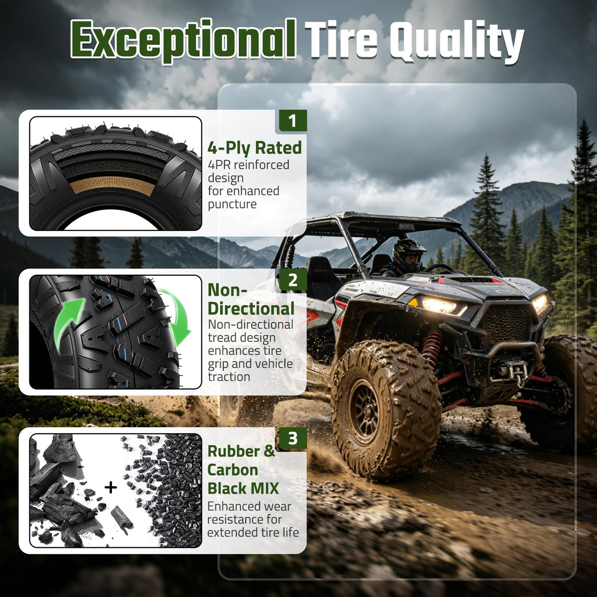 19x7-8 All Terrain Tubeless Set of 2 Tires M606371