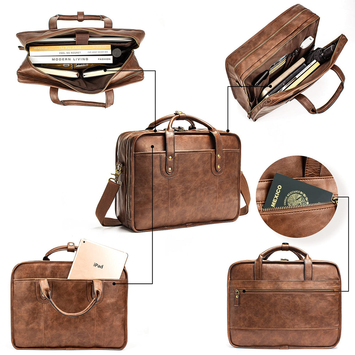 Leather 15.6 Inch Laptop Messenger Bag L5034