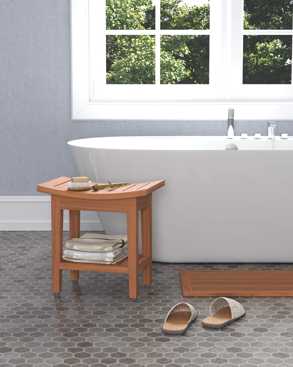 18" Teak Shower Bench R73892
