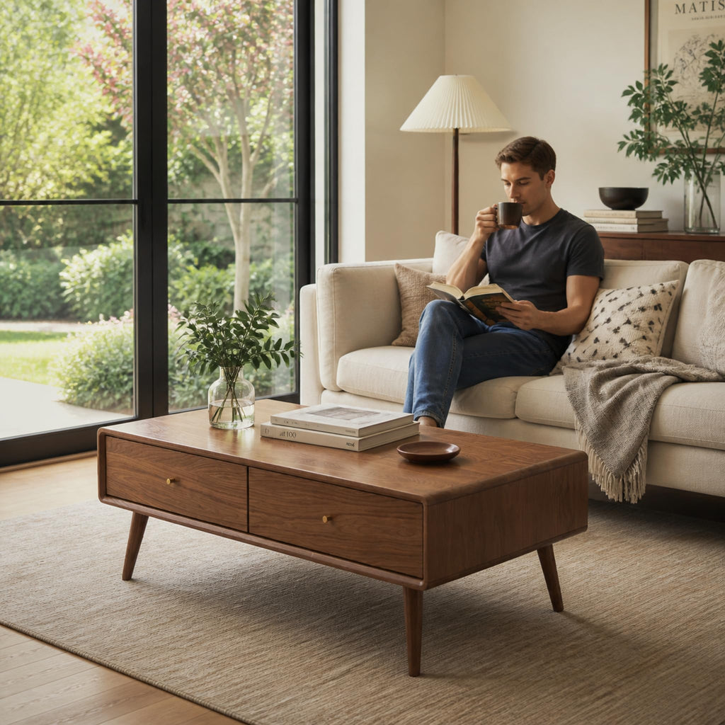 Oak Wood Coffee Table with Storage R149138