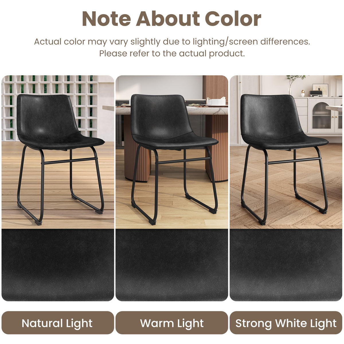 Black PU Leather Dining Chairs Set of 6 D145