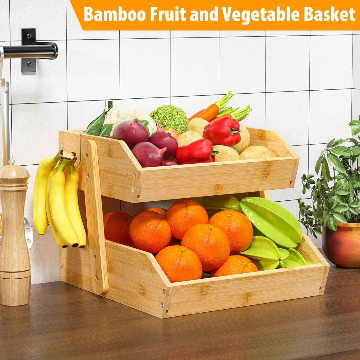 Bamboo Fruit Basket L9090